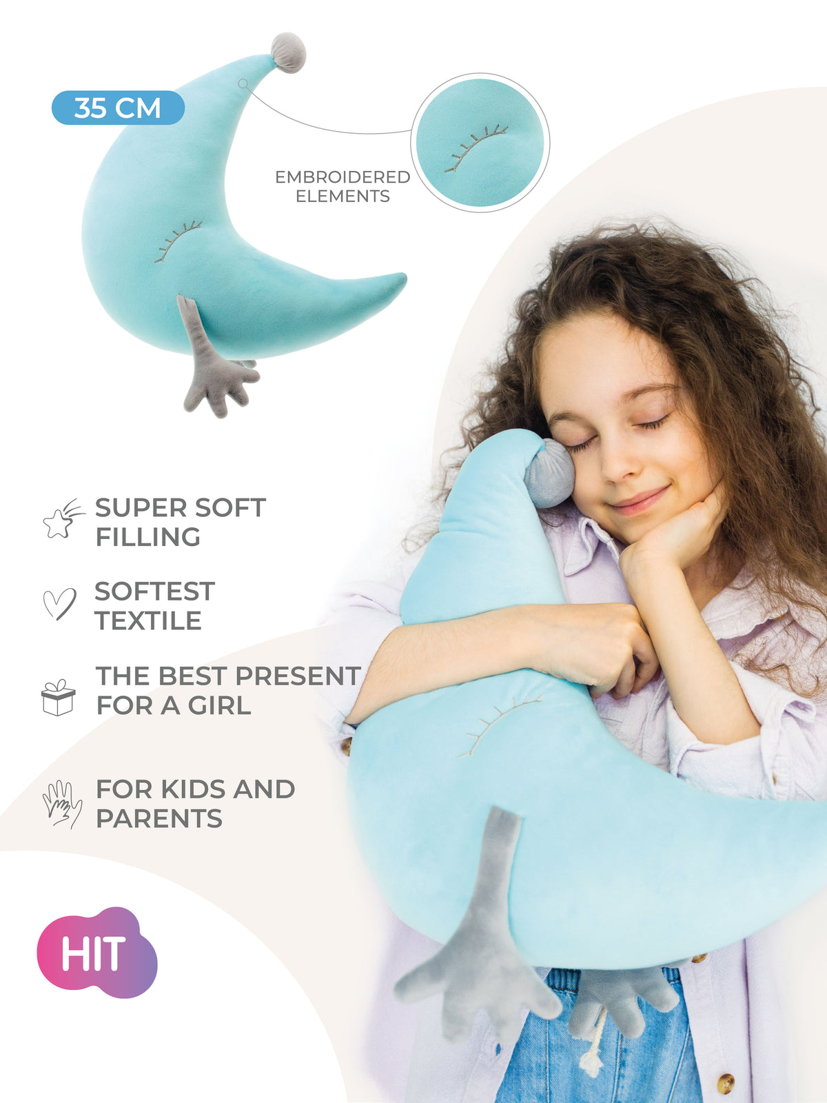 Moon Cushion – Relax Plush Pillow 36 cm (Last Pieces)