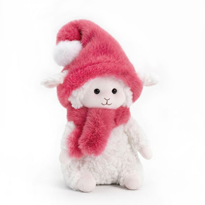 Marshmallow the Sheep in a Raspberry Hat (20 cm)