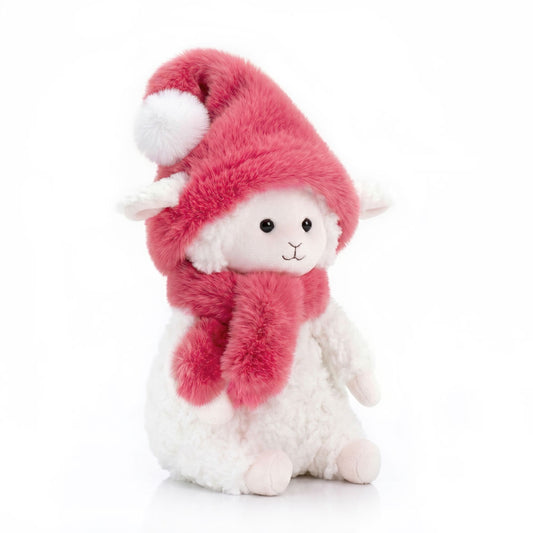 Marshmallow the Sheep in a Raspberry Hat (20 cm)