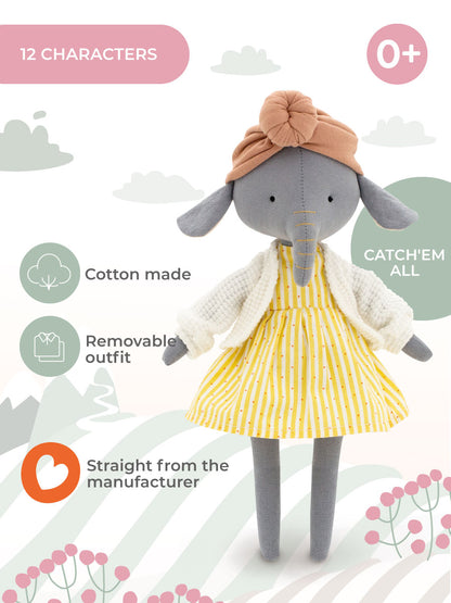 Alice the Elephant – Cotti Motti Cotton Plush Toy 30 cm