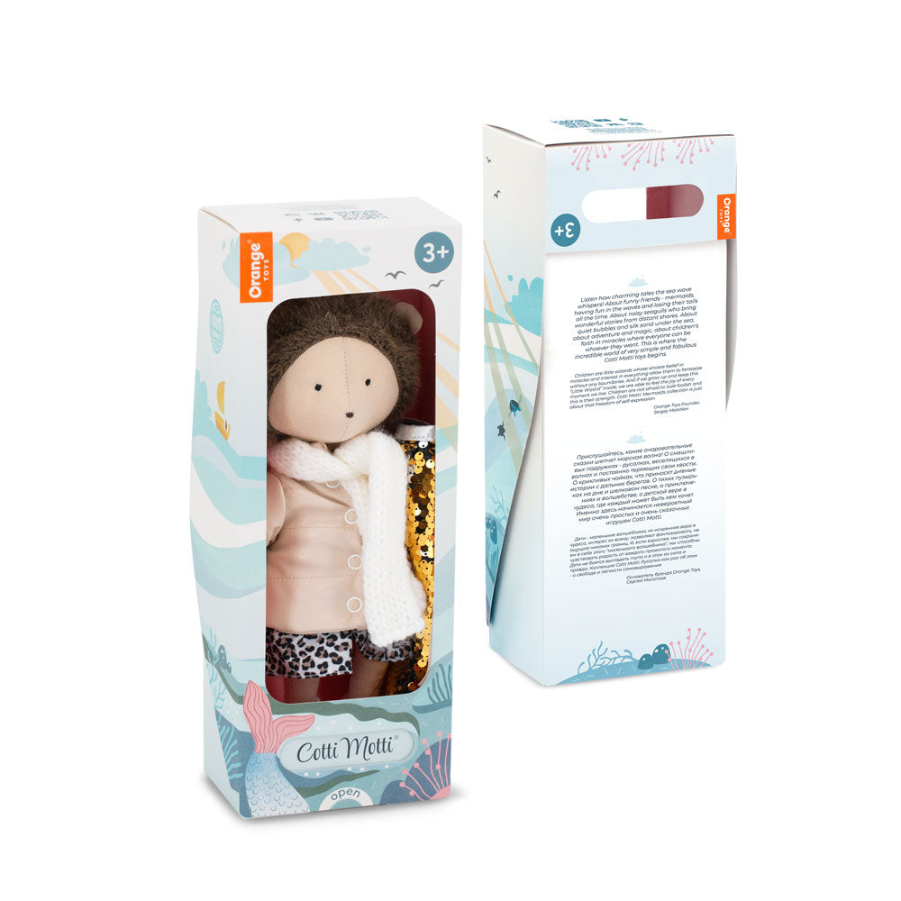 Henry the Hedgehog: Leather Down Jacket + bonus mermaid tale (30cm)