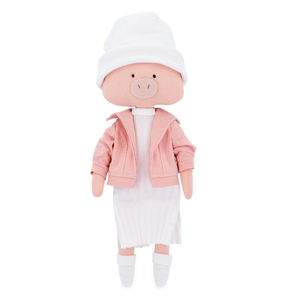 Nicky the Pig: Pink Jacket  + bonus mermaid tale (30cm)