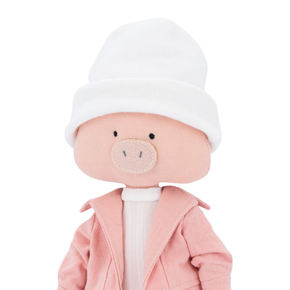 Nicky the Pig: Pink Jacket  + bonus mermaid tale (30cm)