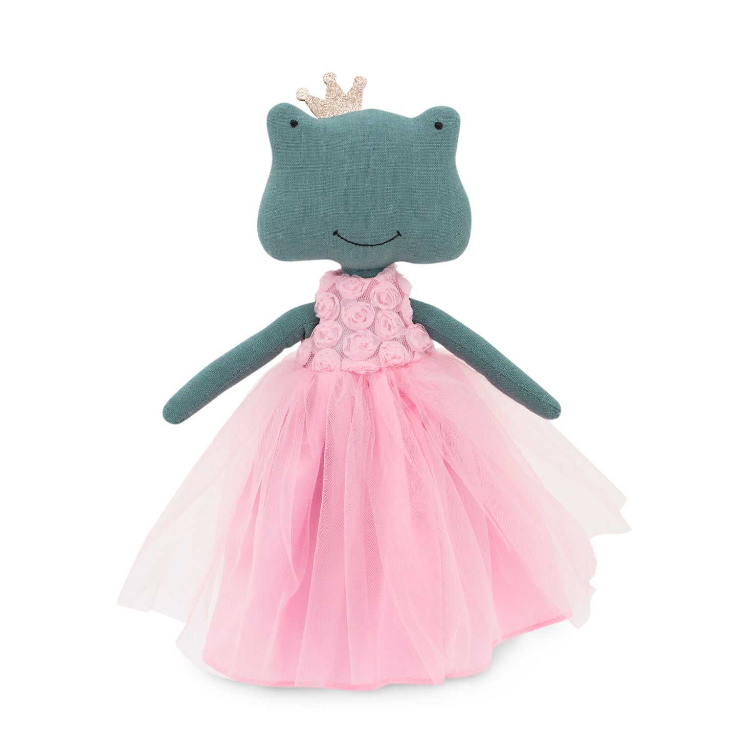 Fiona der Frosch: Rosa Kleid mit Rosen