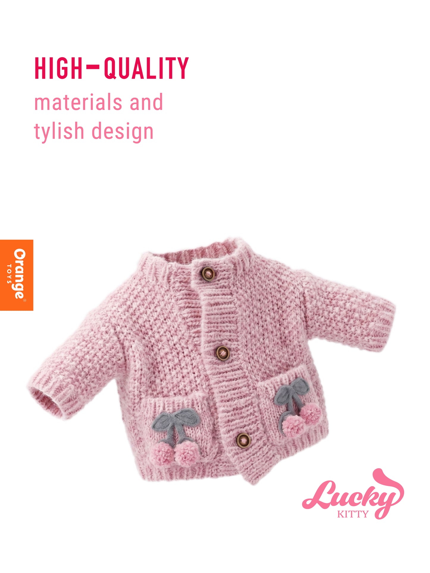 Lucky Kitty Clothing Set: Knitted Cherries