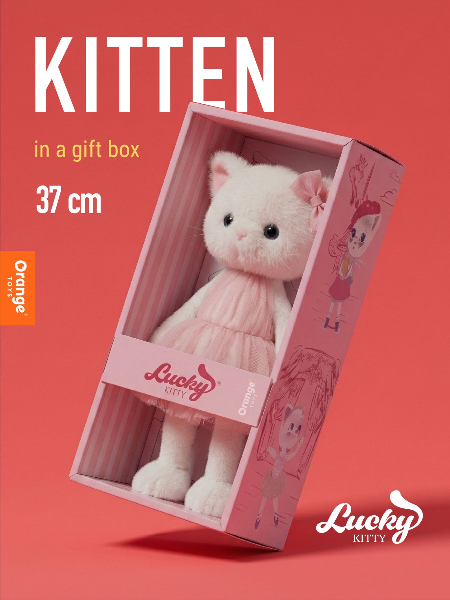 Soft toy, Lucky Kitty, Lucky Sophie: Cotton Candy 38 cm