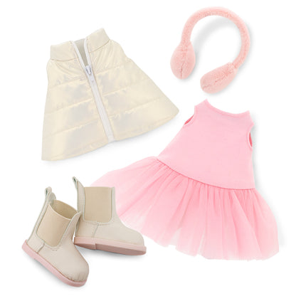 Plush toy, Lucky Doggy, Clothing set: Pink Dream