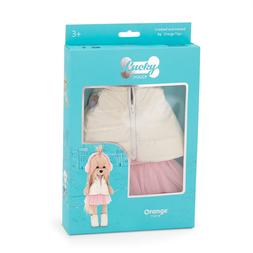 Plush toy, Lucky Doggy, Clothing set: Pink Dream