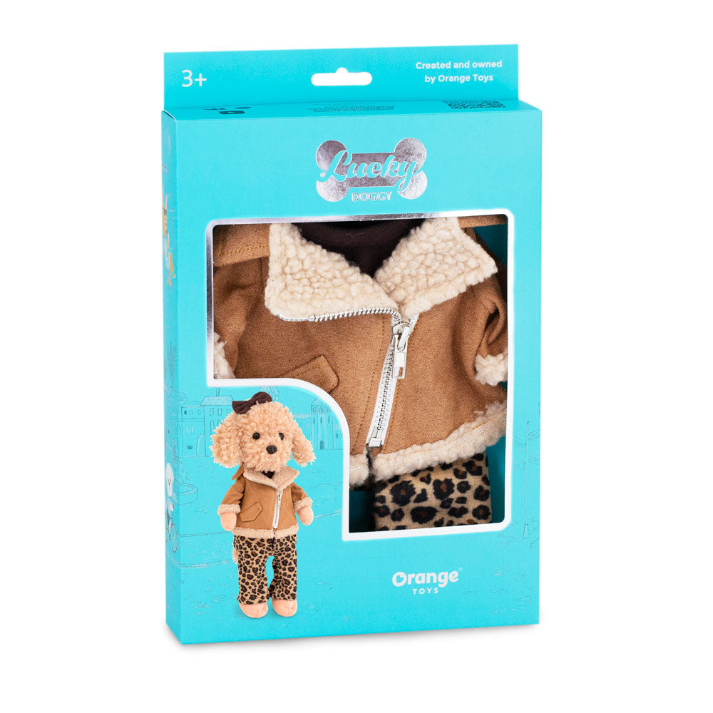 Plush toy, Lucky Doggy, Clothing set: Leopard Outfit