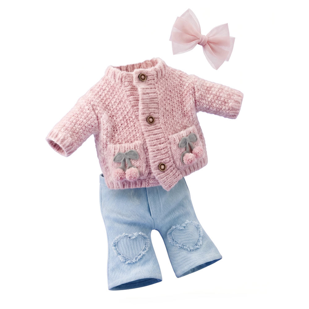 Lucky Kitty Clothing Set: Knitted Cherries