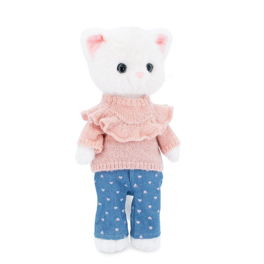 Soft toy, Lucky Kitty, Lucky Sophie: Denim Hearts 38 cm