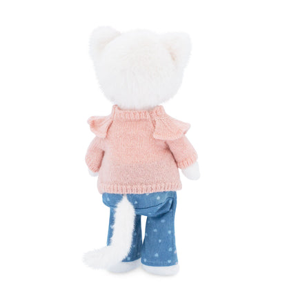 Soft toy, Lucky Kitty, Lucky Sophie: Denim Hearts 38 cm