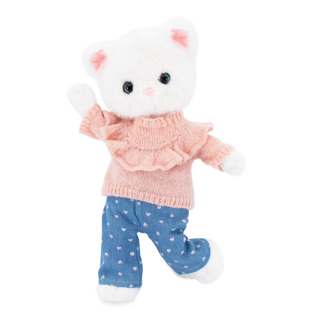 Soft toy, Lucky Kitty, Lucky Sophie: Denim Hearts 38 cm