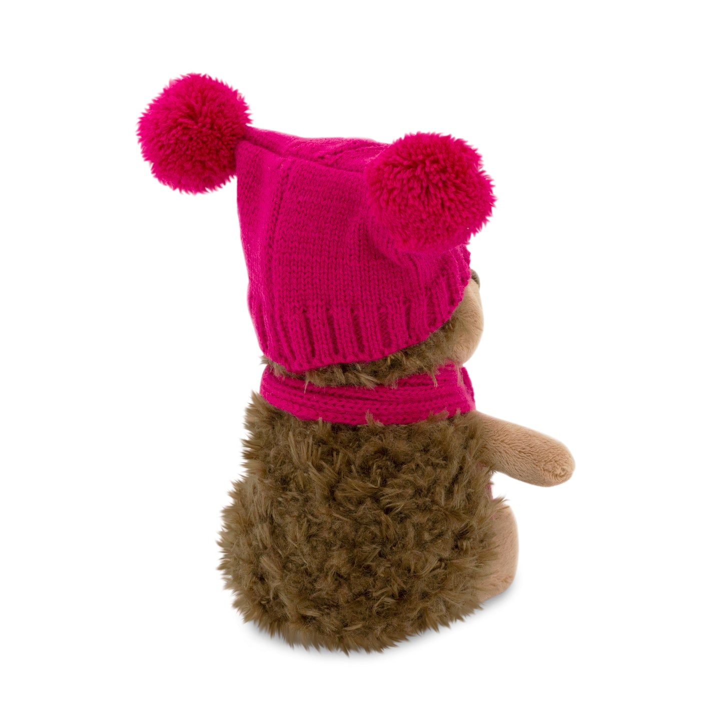 Fluffy the Hedgehog in double-pompon hat