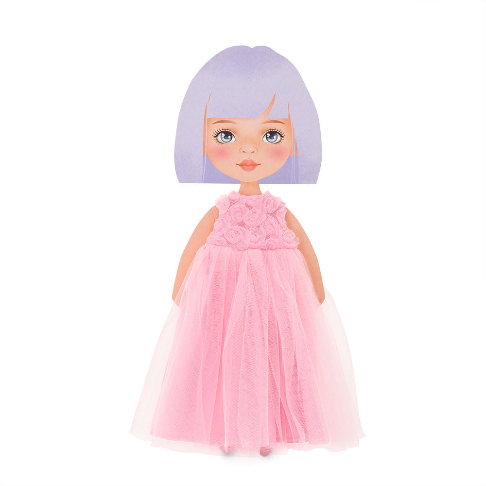 Clothing set: Pink Dress with Roses