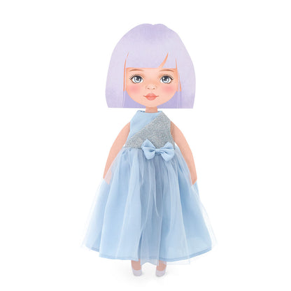 Kleider-Set: Blaues Satinkleid (35cm)
