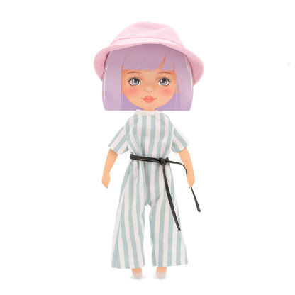 Kleidungsset: Gestreifter Overall (35cm)