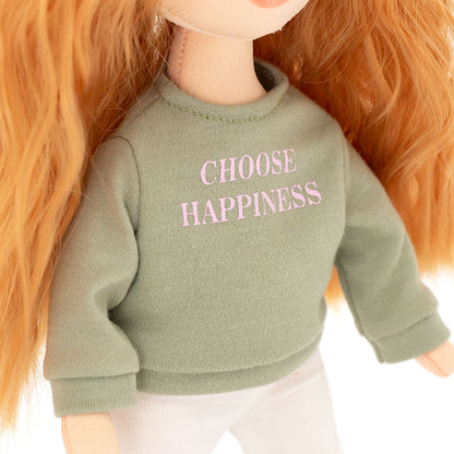 Sunny im grünen Sweatshirt + Bonus-Accessoires-Set (35 cm)