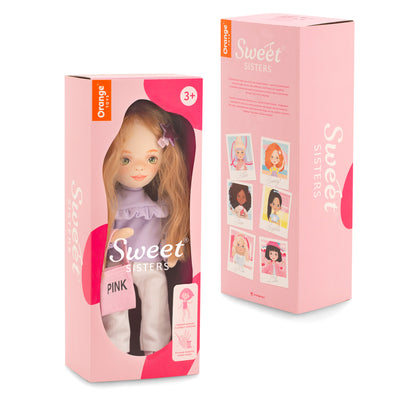 Sunny im lila Pullover + Bonus Zubehör-Set (35cm)