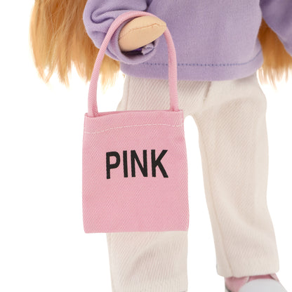 Sunny im lila Pullover + Bonus Zubehör-Set (35cm)