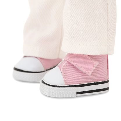 Sunny im lila Pullover + Bonus Zubehör-Set (35cm)