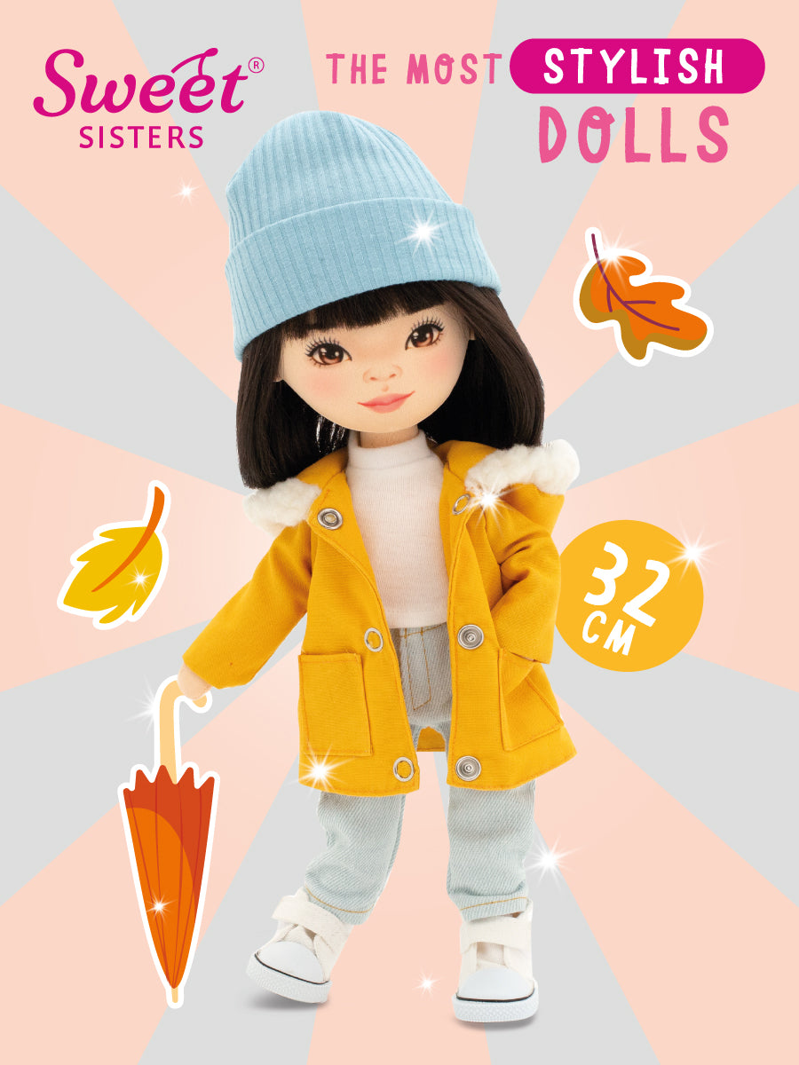 Lilu in a Mustard Parka – Sweet Sisters Plush Doll 35 cm (Last Pieces)
