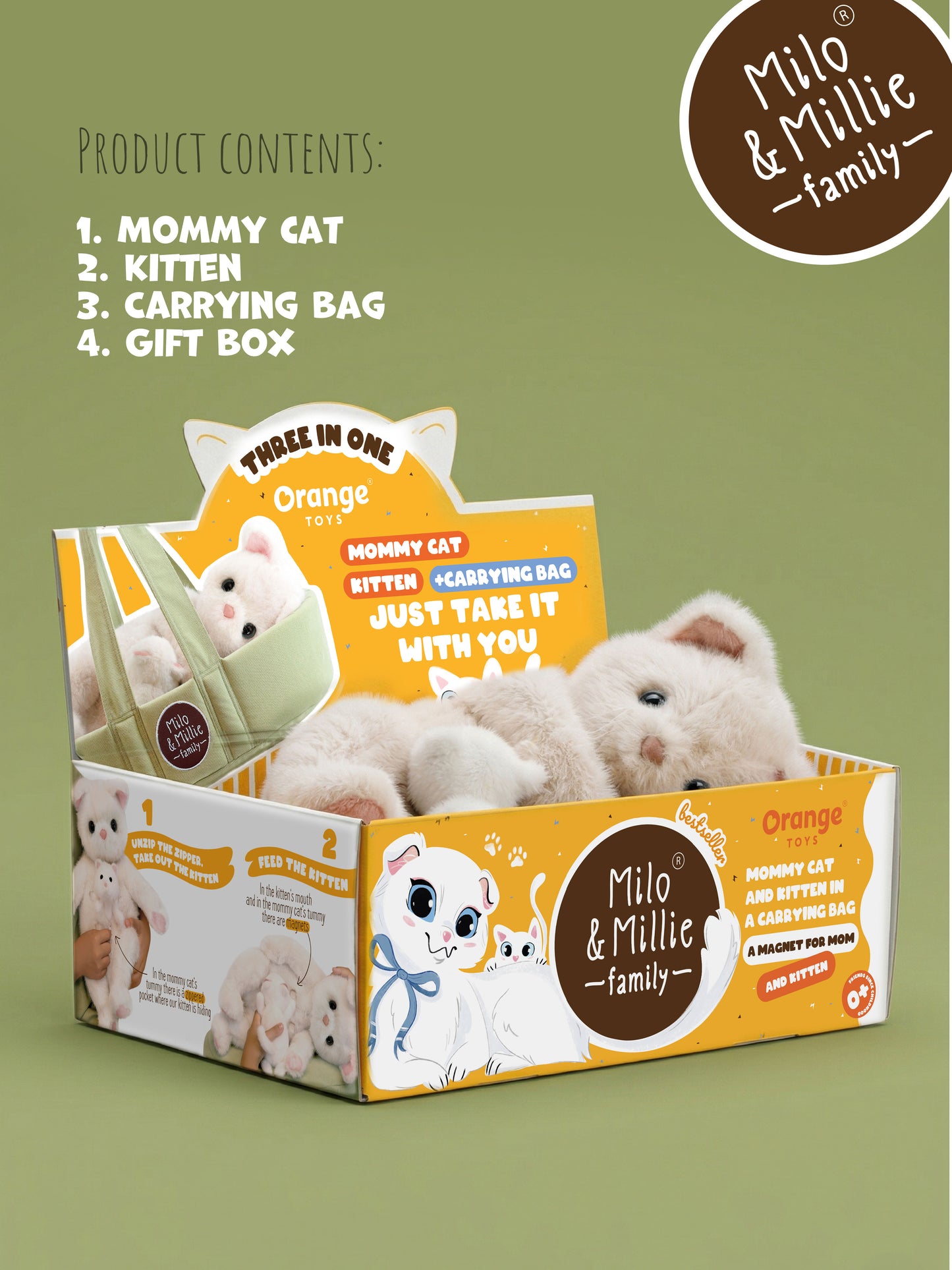 Plush toy, Milo&Millie, Millie the White Cat 40cm