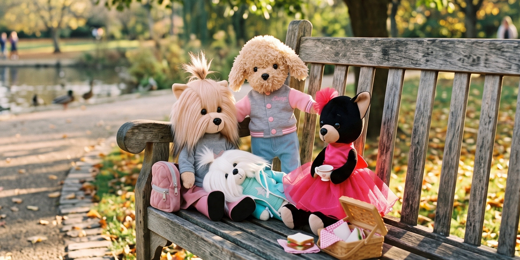 Lucky Doggy Plush Dogs with Outfits | Orange Toys