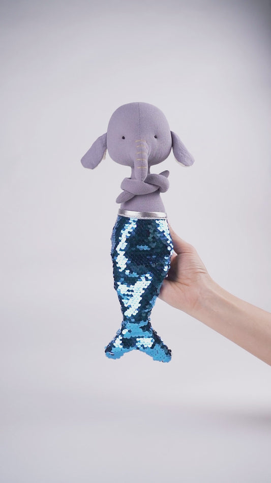 Alice the Elephant: Mermaid – Cotti Motti Cotton Plush Toy 30 cm