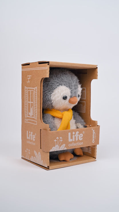 Milo the Penguin – Orange Life Plush Toy 19 cm
