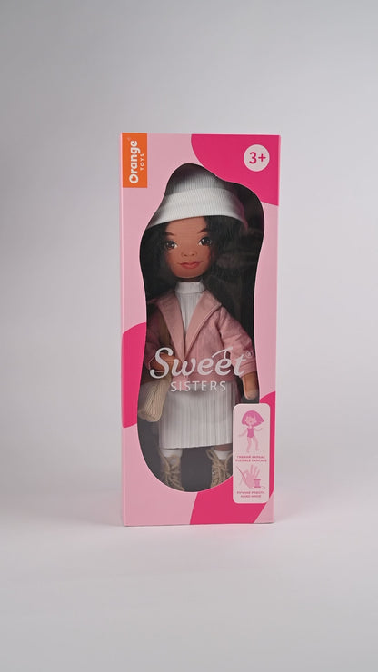 Tina rozā jakā + papildu aksesuāru komplekts (35 cm)