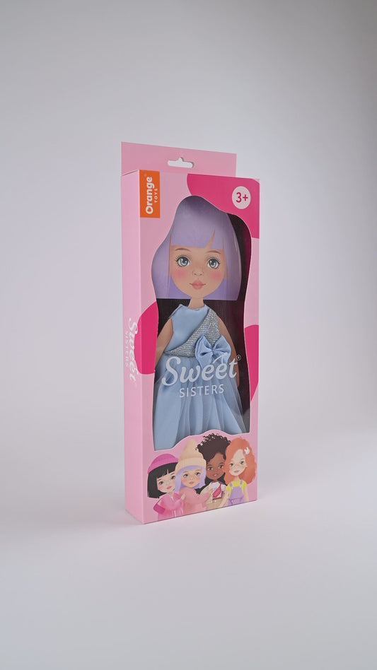 Blue Satin Dress – Sweet Sisters Doll Clothing Set (fits 35 cm dolls)