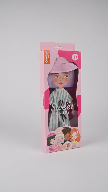 Kleidungsset: Gestreifter Overall (35cm)